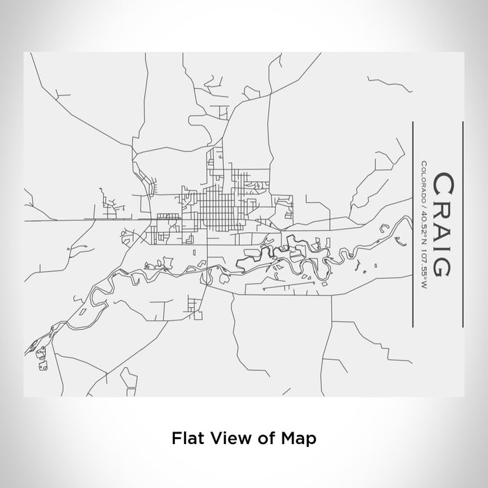 Rendered View of Craig Colorado Map Engraving on 20oz Stainless Steel Insulated Bottle with Bamboo Top in White