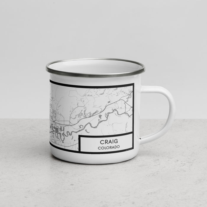 Right View Custom Craig Colorado Map Enamel Mug in Classic