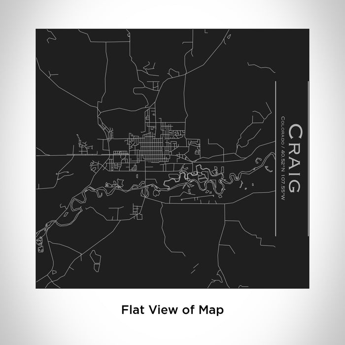 Rendered View of Craig Colorado Map Engraving on 17oz Stainless Steel Insulated Tumbler in Black