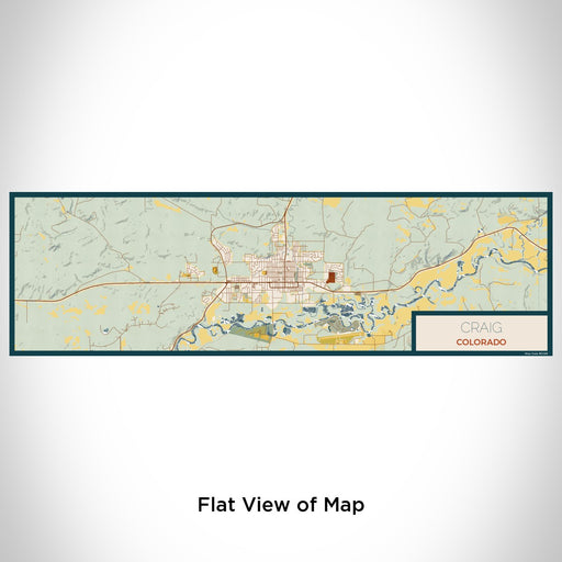 Flat View of Map Custom Craig Colorado Map Enamel Mug in Woodblock