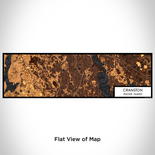Flat View of Map Custom Cranston Rhode Island Map Enamel Mug in Ember