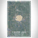 Crater Lake National Park Map Print Portrait Orientation in Afternoon Style With Shaded Background