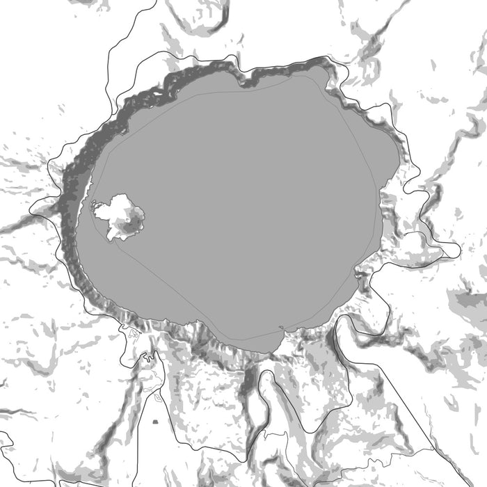 Crater Lake National Park Map Print in Classic Style Zoomed In Close Up Showing Details