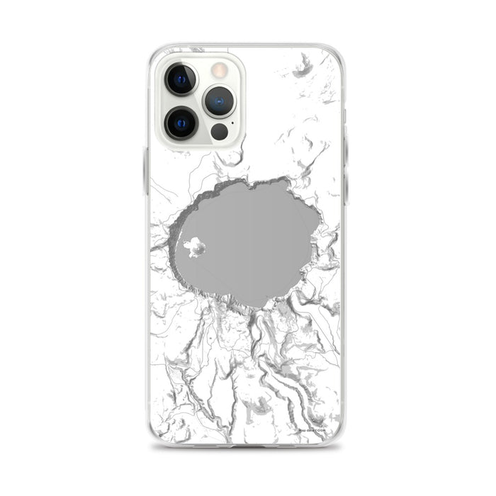 Custom Crater Lake National Park Map iPhone 12 Pro Max Phone Case in Classic