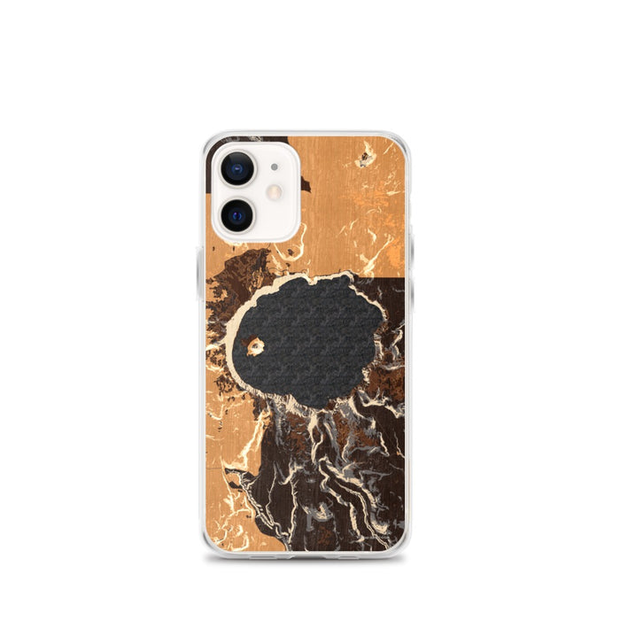 Custom Crater Lake National Park Map iPhone 12 mini Phone Case in Ember