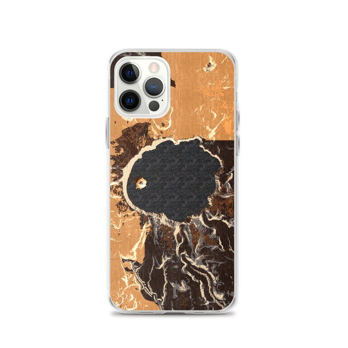 Custom Crater Lake National Park Map iPhone 12 Pro Phone Case in Ember