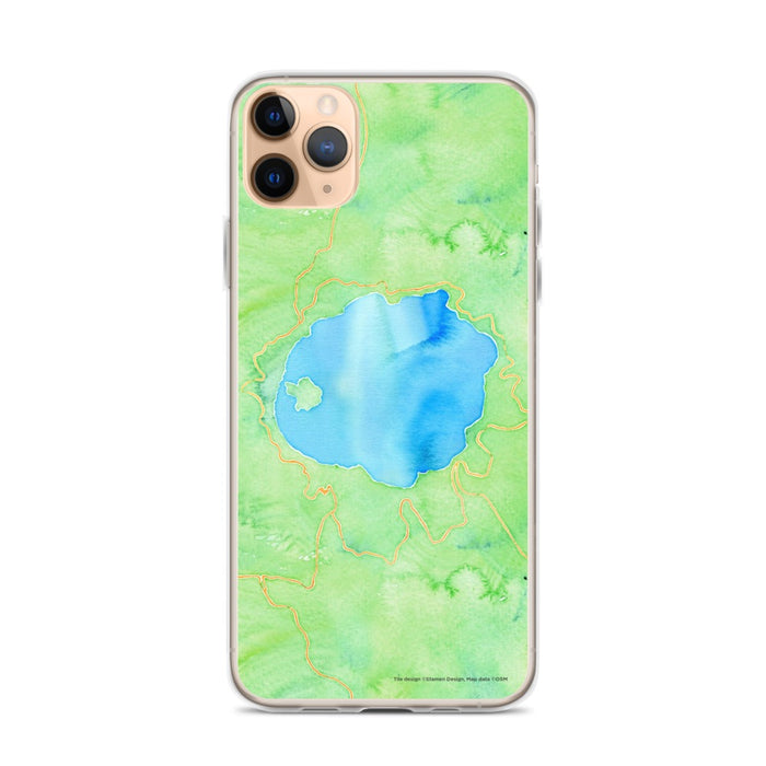 Custom Crater Lake National Park Map Phone Case in Watercolor