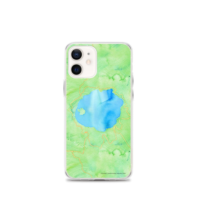 Custom Crater Lake National Park Map iPhone 12 mini Phone Case in Watercolor