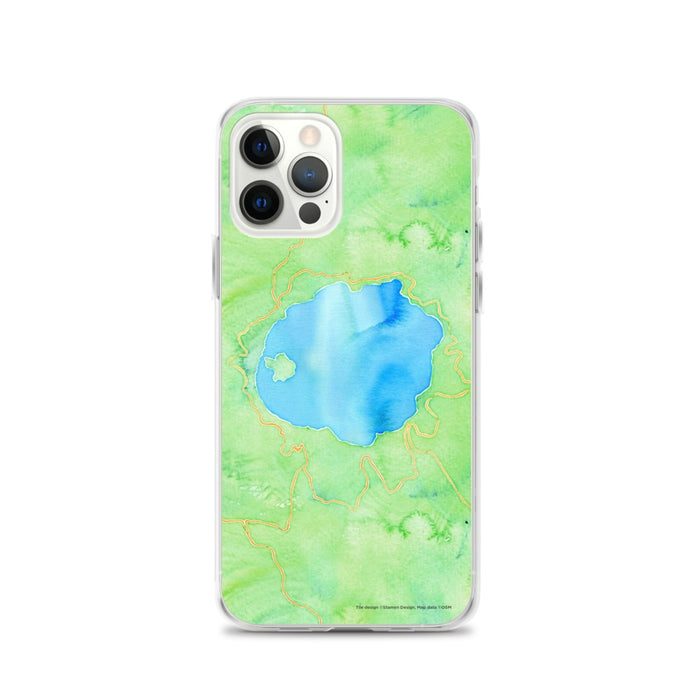 Custom Crater Lake National Park Map iPhone 12 Pro Phone Case in Watercolor