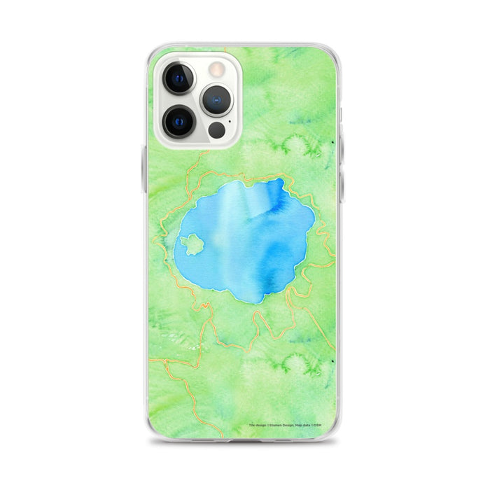 Custom Crater Lake National Park Map iPhone 12 Pro Max Phone Case in Watercolor