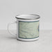 Left View Custom Crater Lake National Park Map Enamel Mug in Woodblock