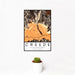 12x18 Creede Colorado Map Print Portrait Orientation in Ember Style With Small Cactus Plant in White Planter