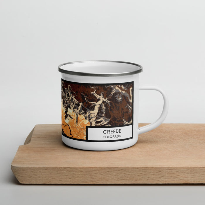 Right View Custom Creede Colorado Map Enamel Mug in Ember