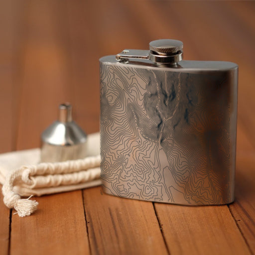 Creede Colorado Custom Engraved City Map Inscription Coordinates on 6oz Stainless Steel Flask