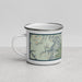 Left View Custom Creede Colorado Map Enamel Mug in Woodblock