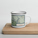 Right View Custom Creede Colorado Map Enamel Mug in Woodblock