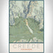 Creede Colorado Map Print Portrait Orientation in Woodblock Style With Shaded Background