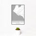 12x18 Crescent City California Map Print Portrait Orientation in Classic Style With Small Cactus Plant in White Planter