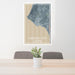 24x36 Crescent City California Map Print Portrait Orientation in Afternoon Style Behind 2 Chairs Table and Potted Plant