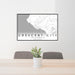 24x36 Crescent City California Map Print Lanscape Orientation in Classic Style Behind 2 Chairs Table and Potted Plant