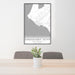 24x36 Crescent City California Map Print Portrait Orientation in Classic Style Behind 2 Chairs Table and Potted Plant