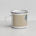 Left View Custom Crescent City California Map Enamel Mug in Afternoon