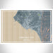 Crescent City California Map Print Landscape Orientation in Afternoon Style With Shaded Background