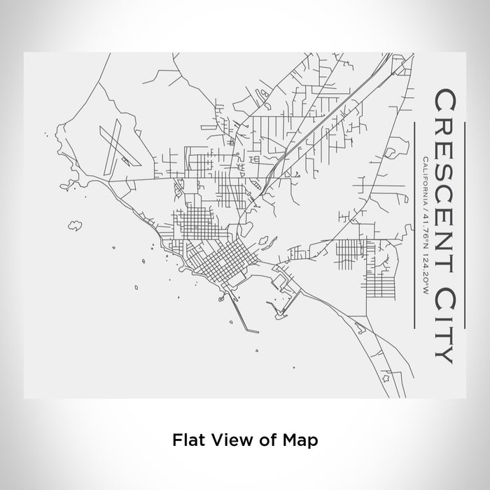 Rendered View of Crescent City California Map Engraving on 20oz Stainless Steel Insulated Bottle with Bamboo Top in White