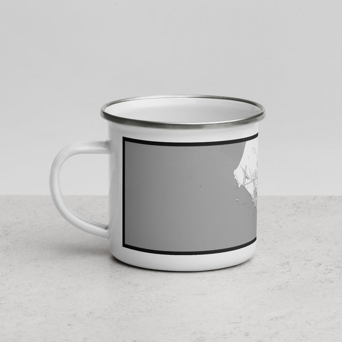Left View Custom Crescent City California Map Enamel Mug in Classic