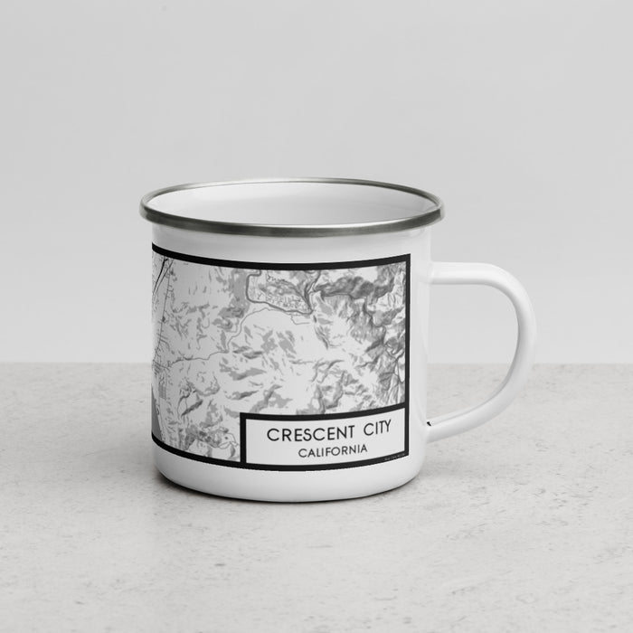 Right View Custom Crescent City California Map Enamel Mug in Classic