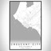 Crescent City California Map Print Portrait Orientation in Classic Style With Shaded Background