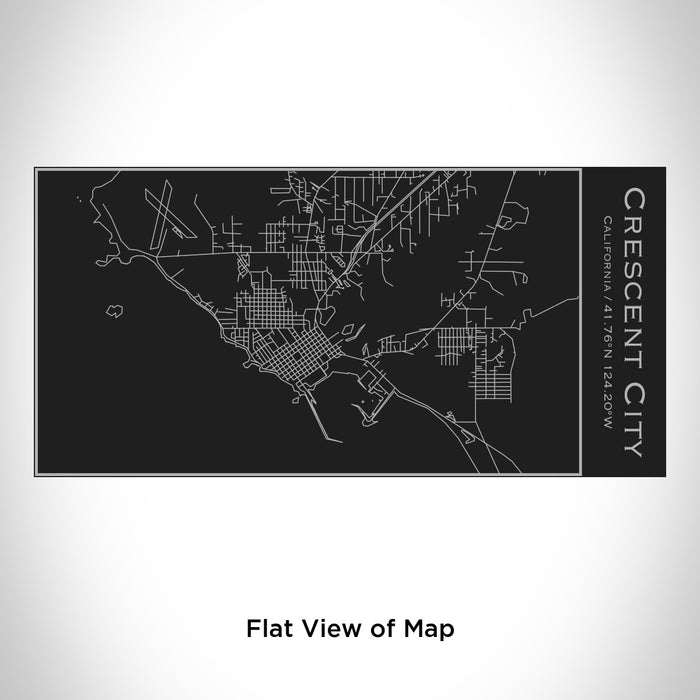 Rendered View of Crescent City California Map Engraving on 17oz Stainless Steel Insulated Cola Bottle in Black