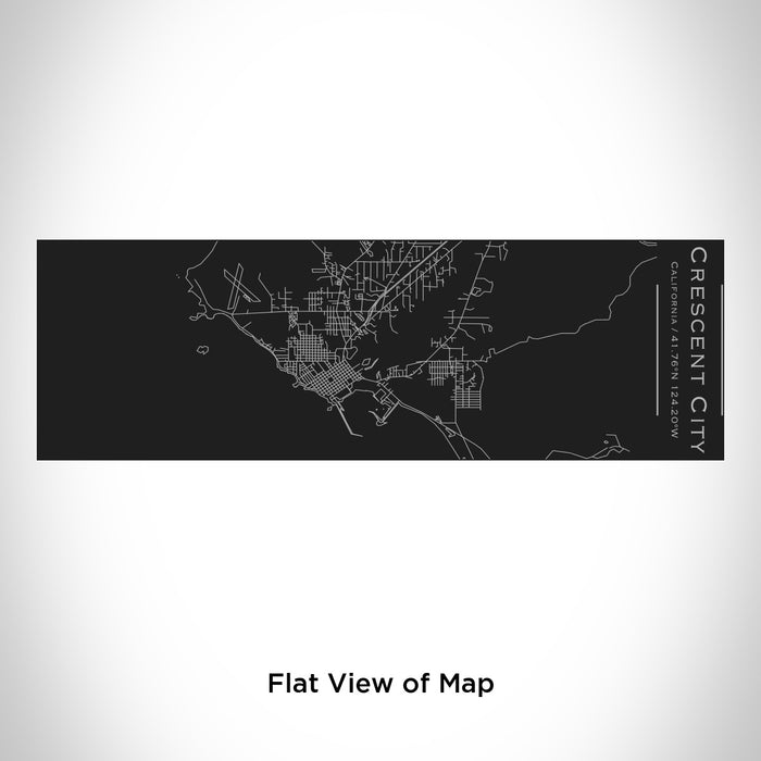 Rendered View of Crescent City California Map Engraving on 10oz Stainless Steel Insulated Cup with Sliding Lid in Black