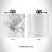 Rendered View of Crescent City California Map Engraving on 6oz Stainless Steel Flask in White