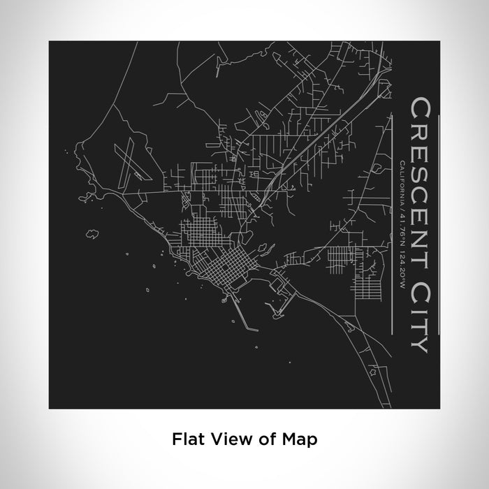 Rendered View of Crescent City California Map Engraving on 17oz Stainless Steel Insulated Tumbler in Black