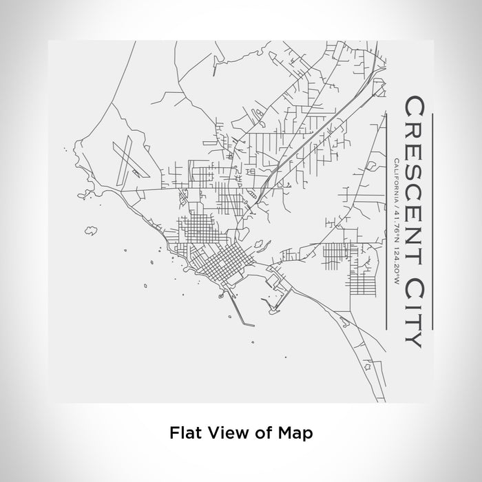 Rendered View of Crescent City California Map Engraving on 17oz Stainless Steel Insulated Tumbler in White