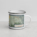 Right View Custom Crescent City California Map Enamel Mug in Woodblock