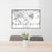 24x36 Crested Butte Colorado Map Print Lanscape Orientation in Classic Style Behind 2 Chairs Table and Potted Plant