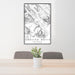24x36 Crested Butte Colorado Map Print Portrait Orientation in Classic Style Behind 2 Chairs Table and Potted Plant