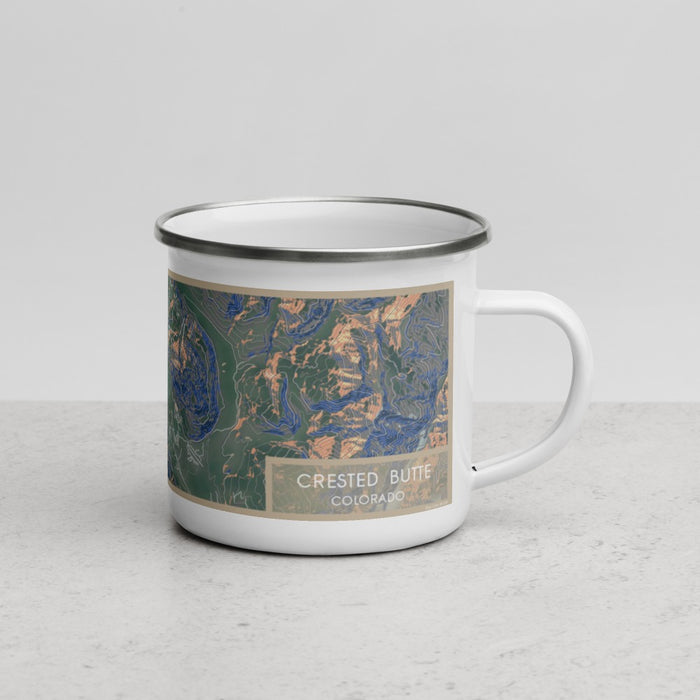 Right View Custom Crested Butte Colorado Map Enamel Mug in Afternoon