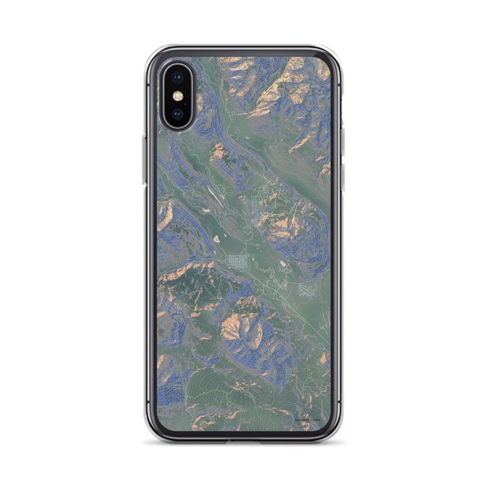 Custom iPhone X/XS Crested Butte Colorado Map Phone Case in Afternoon