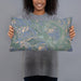 Person holding 20x12 Custom Crested Butte Colorado Map Throw Pillow in Afternoon