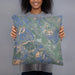 Person holding 18x18 Custom Crested Butte Colorado Map Throw Pillow in Afternoon