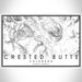 Crested Butte Colorado Map Print Landscape Orientation in Classic Style With Shaded Background