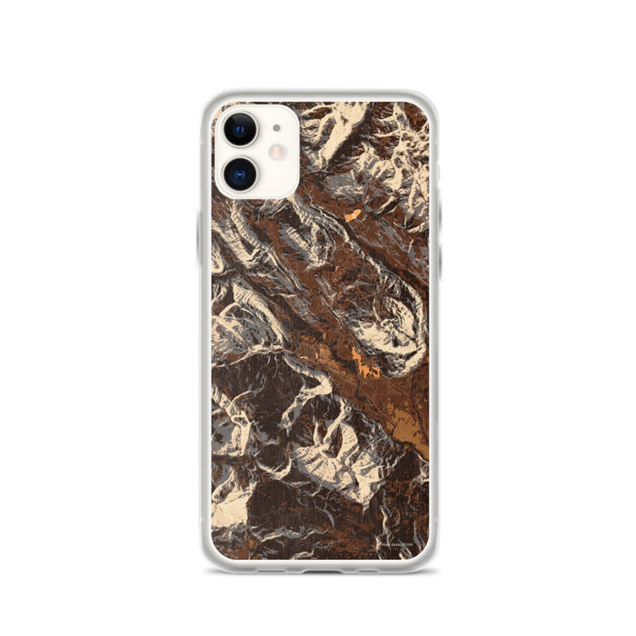 Custom iPhone 11 Crested Butte Colorado Map Phone Case in Ember