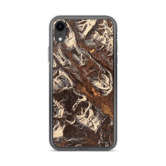 Custom iPhone XR Crested Butte Colorado Map Phone Case in Ember