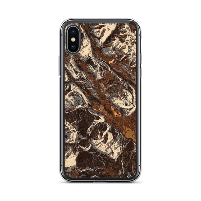 Custom iPhone X/XS Crested Butte Colorado Map Phone Case in Ember