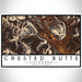 Crested Butte Colorado Map Print Landscape Orientation in Ember Style With Shaded Background