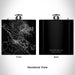 Rendered View of Crested Butte Colorado Map Engraving on 6oz Stainless Steel Flask in Black