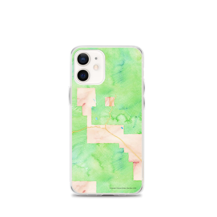 Custom iPhone 12 mini Crested Butte Colorado Map Phone Case in Watercolor